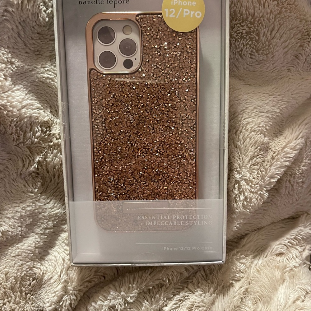 Nanette Lepore rose gold Glitter iPhone 12/Pro Case